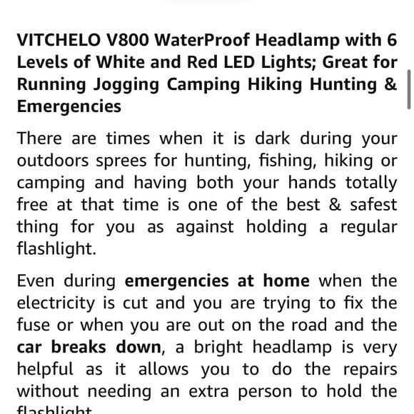 NRFP Headlamp Safety Flashlight 6 Modes Waterproof ❤️ - Picture 7 of 16